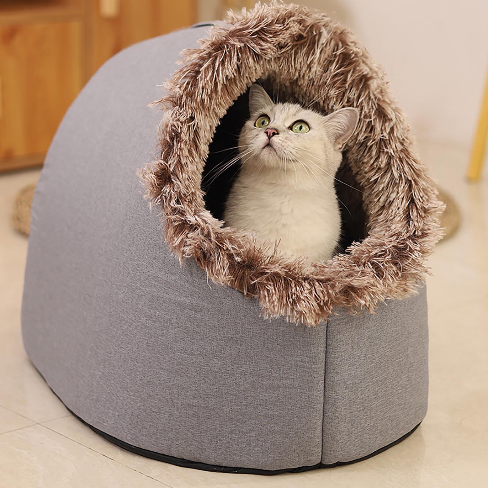 RoamHome Warm Pet Cave Bed for Dogs and Cats, Insulated Winter Sleeping Bed, Portable Enclosed Dog Bed & Cat Bed for Small Medium Pets, Cozy Indoor Outdoor Use