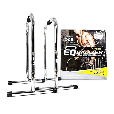 Chrome XL Equalizer Bars for Bodyweight Strength Training - Dips, Pull Ups, Push Ups (Professional Gym Quality) by (Best Bodyweight Training App)