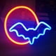 thumbnail image 1 of Letreros de neón, letreros de neón LED de luna y murciélago, letreros de neón montados en la pared, letreros de neón LED alimentados por USB / batería para decoración de paredes, dormitorios, regalos, 1 of 5