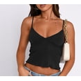 thumbnail image 1 of xiaxaixu Women Camisole, Spaghetti Straps V Neck Tulle Patchwork Slim Fit Summer Tops for Party Club, 1 of 2