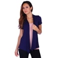 thumbnail image 1 of Simply Ravishing Women's Basic Short Sleeve Hip Length Open Drape Cardigan, Medium, Sage, 1 of 4