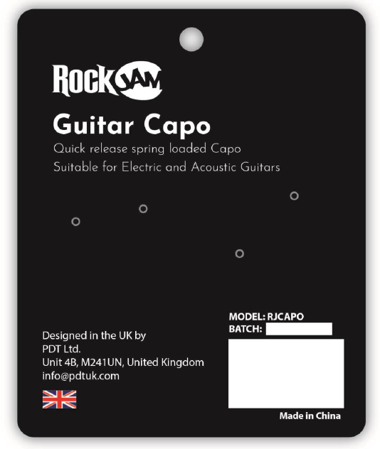 RockJam Spring Loaded Guitar Capo Black photo 4
