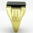 thumbnail image 3 of Mens Gold Ring 316L Stainless Steel Anillo Color Oro Para Hombre Acero Inoxidable with Synthetic Onyx in Jet Hope, 3 of 4