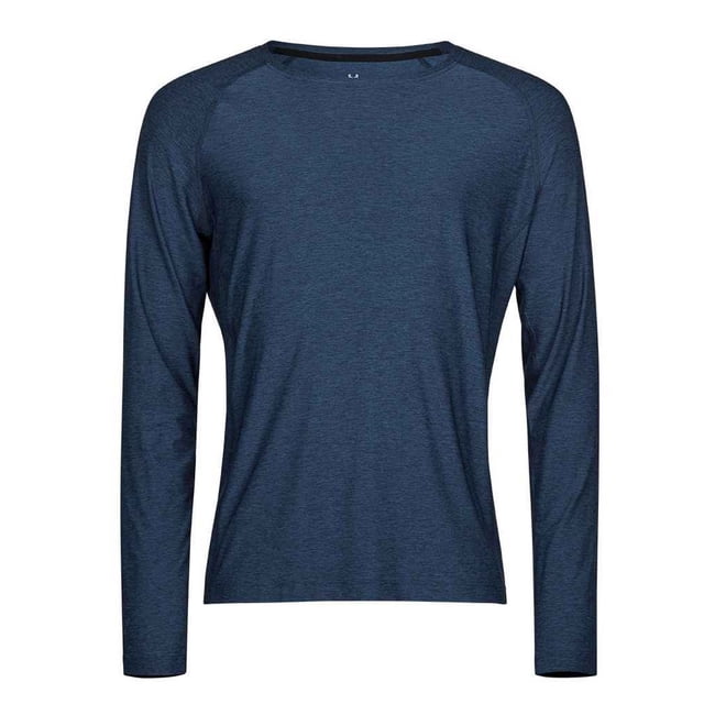 Tee Jays - Camiseta de CoolDry de Manga Larga para Hombre (Marino Mezcla)
