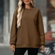 thumbnail image 2 of Sudaderas para mujer,Blusa informal de manga larga para mujer, cuello redondo, poliéster, corte holgado, cómoda para uso diario, sopatenor, 2 of 9