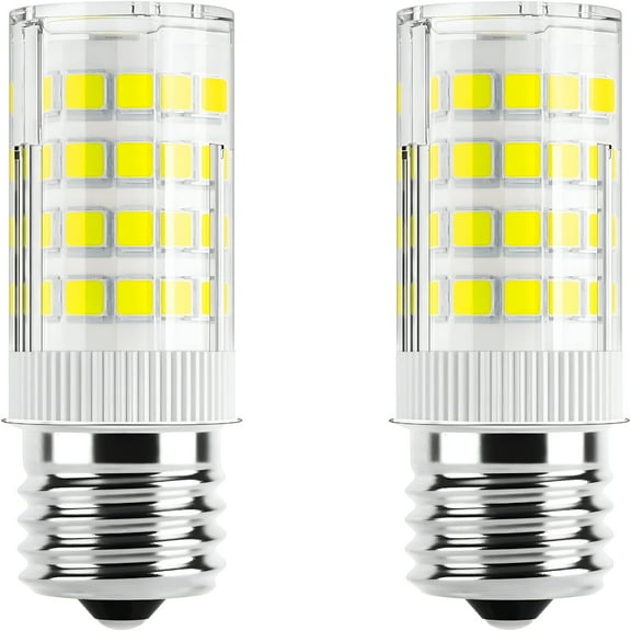 HIBIBUD 2Pack Kei D28A Kel2811 5304517886 5304498578 Kei D28M Kel 2815 Refrigerator Led Light Bulb Replacement Ac100-265V 3.8W E17 Intermediate Base Freezer Led Lamp,Cool White 6000K