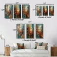 thumbnail image 4 of Designart "Autumn Bliss Abstract in Red, Orange, and Blue II" Abstract Painting Wall Art Set Of 3 - Modern Blue Canvas Set For Living Room Decor, 4 of 6