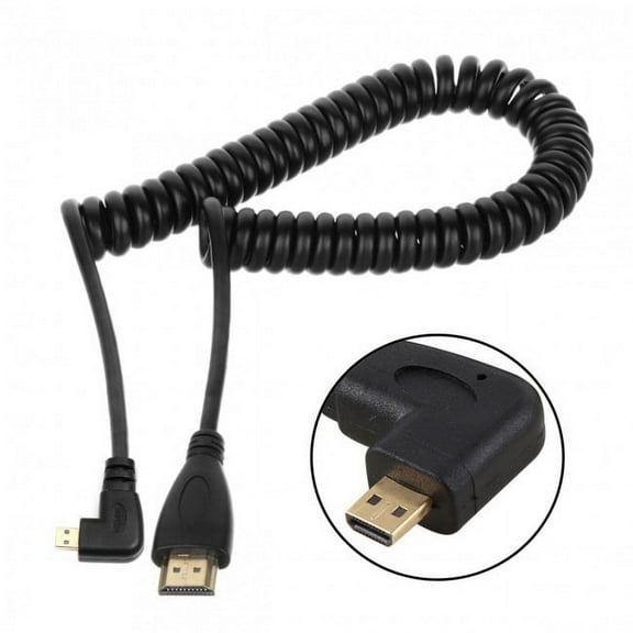 Chenyang CY Stretch Right Angled 90 Degree Micro HDMI to HDMI Male HDTV Cable for Phone Tablet Camera Cable