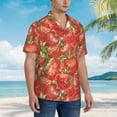 thumbnail image 5 of Kll Men'S Hawaiian Shirt Short Sleeve Button Down Beach Shirts-Strawberry, 5 of 8