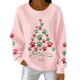 thumbnail image 2 of Craaazy Women's Casual Christmas Crew Neck Long Sleeve Pullover Tops Fashion Fall Winter Sweatshirts Comfortable Blouses Gifts, 2 of 3