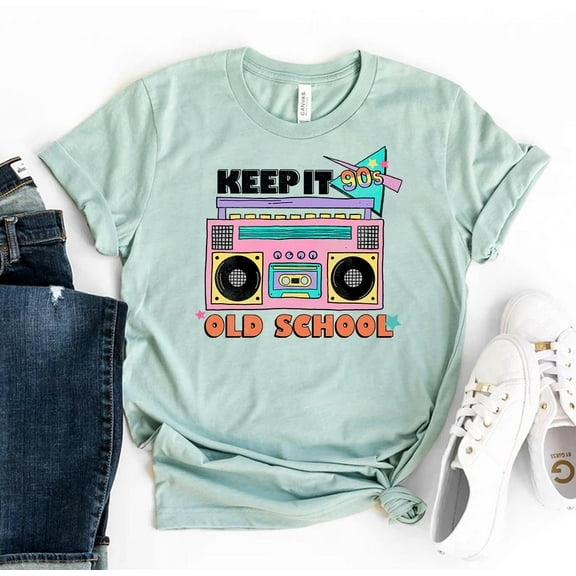 Keep It Old School T-shirt Gift For 90's Birthday Vintage Tape Women Tee Historical Top Music Lover