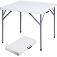 thumbnail image 1 of table Pliante Carrée de 34 Pouces, table de Cartes Pliante Commerciale en Plastique, avec Pieds de table Pliables, Convient à une Utilisation Intérieure et Extérieure dans les Cuisines Ou les Fêtes en Plein Air, Événements de Mariage, Blanc, table, 1 of 5