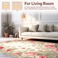 thumbnail image 2 of ODIKA 4'x6' Machine Washable Non-Slip Area Rug, Blossoming Garden Delight Accent with Delicate Rose High Traffic Rug, Pink, 218874, 2 of 7