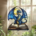 thumbnail image 3 of Book Dragon Window Hanging Ornament, Dragon ACRYLIC Wall Art Decoration, Fantasy Dragon Book Ornament, Home Decor, Gift for Book Lovers, 3 of 4