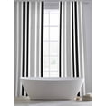 thumbnail image 5 of Black Grey Stripes Sheer Curtains 96 Inch Length 2 Panels Set, Simple Striped Lines Minimalist Modern Voile Window Treatment Semi Sheer Long Curtains Drapes for Bedroom/Living Room/Kitchen 52"x96"x2, 5 of 7