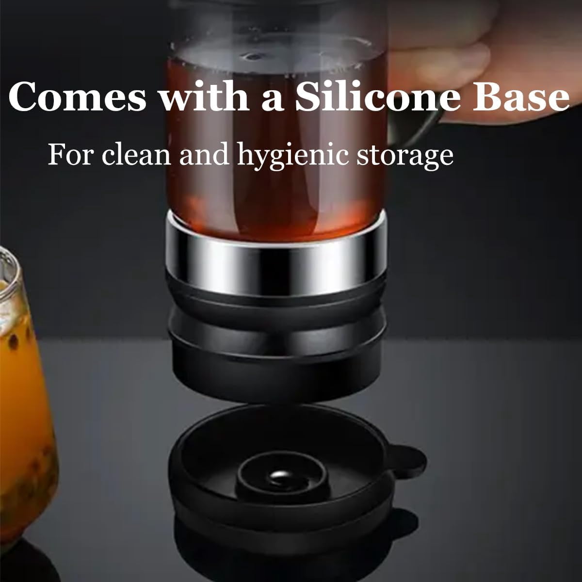 12oz Glass Honey Dispenser with Base – No-Drip, Easy-Pump Design for Mess-Free Pouring, Honey Container with Handle, Ideal for Syrup & Jam
