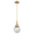 thumbnail image 3 of 447-1P-PN-G204-6 Innovations Lighting Beacon - 1 Light Cord Hung Mini Pendant-10.63 Inch Tall and 6 Inch Wide-Polished Nickel Finish-Seedy Glass Color, 3 of 7