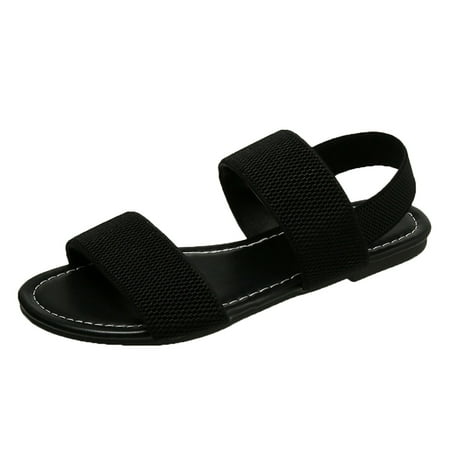 

Quealent Adult Women Sandal Sandals Women Flip Flops Rhinestones Sports Sandals Women Elastic and Elastic Summer New foreign and Sandals for Women Black 6.5