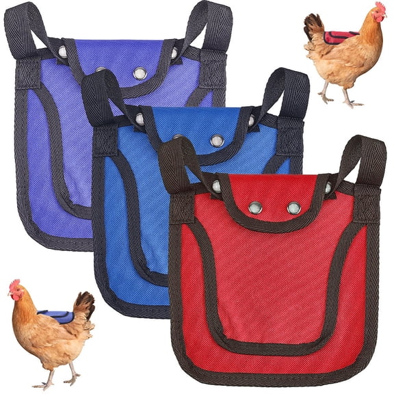 3Pcs Chicken Saddle for Hens Poultry Saver with Adjustable Strap Feather Protector for Back and Sides Chicken Aprons