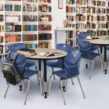 Regency Kee 42 in. Maple Round Height Adjustable Mobile Classroom Table