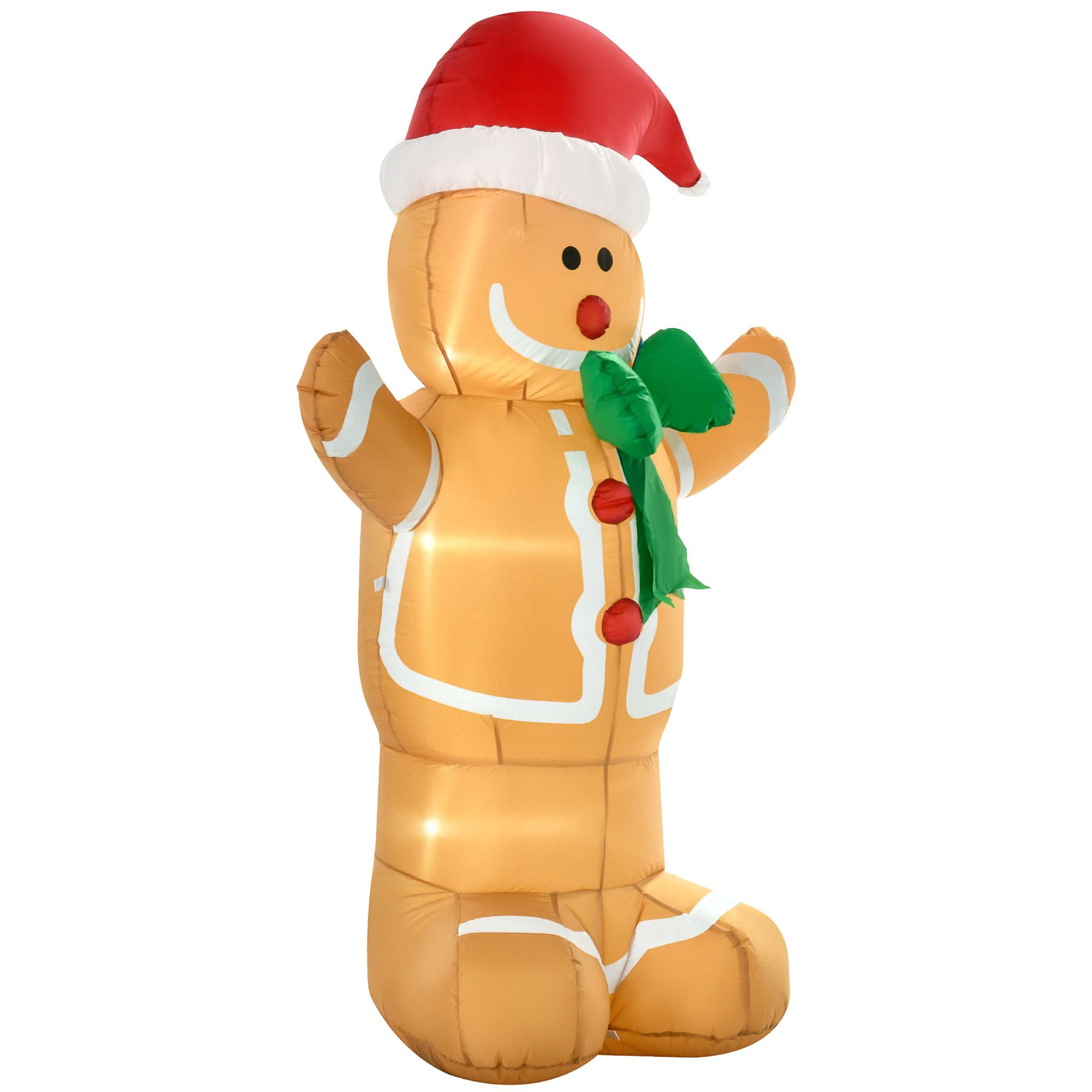 6 ft Christmas Inflatable Gingerbread Man with LED Lights, Blow-Up Yard Decoration for Indoor and Outdoor Holiday Display