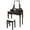 Brown, variant on Gymax Vanity Dressing Table Set w/Removable Box &10 Dimmable Bulbs Touch Switch Black