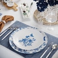 thumbnail image 5 of Crown Display Plastic Wedding Plates 40 Piece - Blue Floral Design (20 Guests), 5 of 5