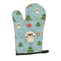 Christmas Pekingnese Cream Oven Mitt