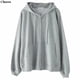 thumbnail image 2 of Sudadera con capucha de gran tamaño para mujer, cárdigan gris, ropa lisa con cremallera, Tops de manga larga para primavera, 2 of 5