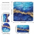 thumbnail image 2 of 4Pcs Marble Shower Curtain Set with 12 Hooks Bathroom Set with Shower Curtain Rugs U-shaped, 2 of 8