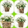 thumbnail image 5 of SouMaox Hydrangea Door Hanger Basket, Vintage Wildflower Style, Elegant Ribbon Bow, Floral Porch Wall Hanging for Wedding Home Decor, 5 of 6