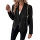 thumbnail image 1 of Chaquetas de Ante Sintético para Mujer, Ropa de Moda de Otoño, Larga, Frente Abierto, Abrigo Corto, Prenda Exterior Negro S, 1 of 9