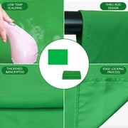 Qiopertar Green Screen Background, Chroma Key Backdrop for Live Shooting, Reusable Fabric Green Screen Curtain, Solid Color Photography Background for Portraits Product Videos, Green