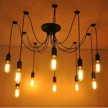 10 Arms Industrial Ceiling Spider Lamp Retro E27 Edison Bulb
