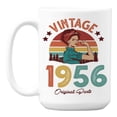 thumbnail image 1 of Vintage 1956 feat. a Strong Woman & Retro Sunset Ceramic Coffee & Tea Mug (15oz), 1 of 6
