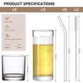 thumbnail image 2 of [Vasos de cristal] LANDNEOO, paquete de 12 unidades, 350 ml, Highball & Rock con pajitas, 2 of 7