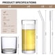 thumbnail image 2 of [Vasos de cristal] LANDNEOO, paquete de 12 unidades, 350 ml, Highball & Rock con pajitas, 2 of 7