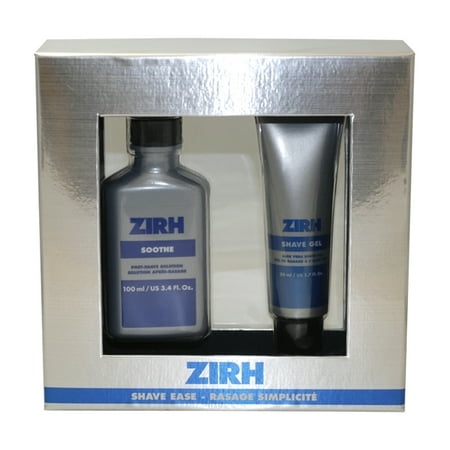 Zirh Shave Ease 2 Pc. Gift Set ( Aloe Vera Shave Gel 1.7 Oz + Soothe Post-shave Solution 3.4 Oz / 100 Ml ) for Men by Zirh International