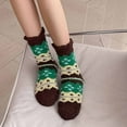 thumbnail image 4 of Womens Fluffy Socks 2 Pairs, Ultra Soft Fuzzy Cozy Brown Socks with Lace Trim for Women, Non-Slip Lounge Sleep Socks,Size, 4 of 4