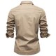 thumbnail image 4 of pstuiky camisas de manga larga para hombre, Blusa informal de manga larga con botones y parches lisos para hombre Tops casuales para hombres xxl, 4 of 4