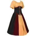 thumbnail image 3 of UPPADA Women Vintage Corset Dress Solid Color Corset Midi Dress Winter Plus Size Dress Fit and Flare Cocktail Dress Lace Up Midi Dress 1960s dresses, 3 of 4