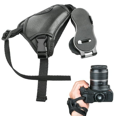 Camera Padded Wrist Grip Strap, Premium Leather Hand Grip Strap for DSLR Cameras- Prevents Droppage and Stabilizes Video,For Canon Nikon (Best Dslr Wrist Strap)