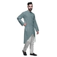 thumbnail image 2 of Atasi Printed Long Sleeve Kurta For Men Button Down Cotton Slub Ethnic Shirt, 2 of 5