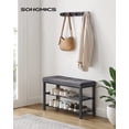 thumbnail image 2 of Banco Zapatero de 3 Niveles, Organizador de Zapatos con Asiento, Entrada, Pasillo, 31 x 60 x 49 cm, Gris Oscuro y Negro MLBS576B33, 2 of 8