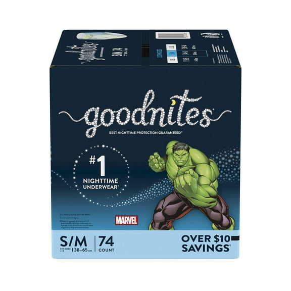 Goodnites Goodnites Bedwetting Underwear for Boys, S/m, 74 Ct, Size 4-Boy, 74 Count