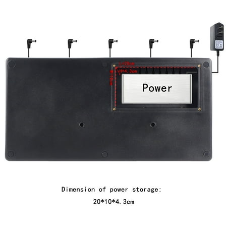 Rockhouse RPB-1BK Big Size Guitar Effects Pedal Board Sturdy PE Plastic Pedalboard Case with Sticking Tape Pedals Accessories