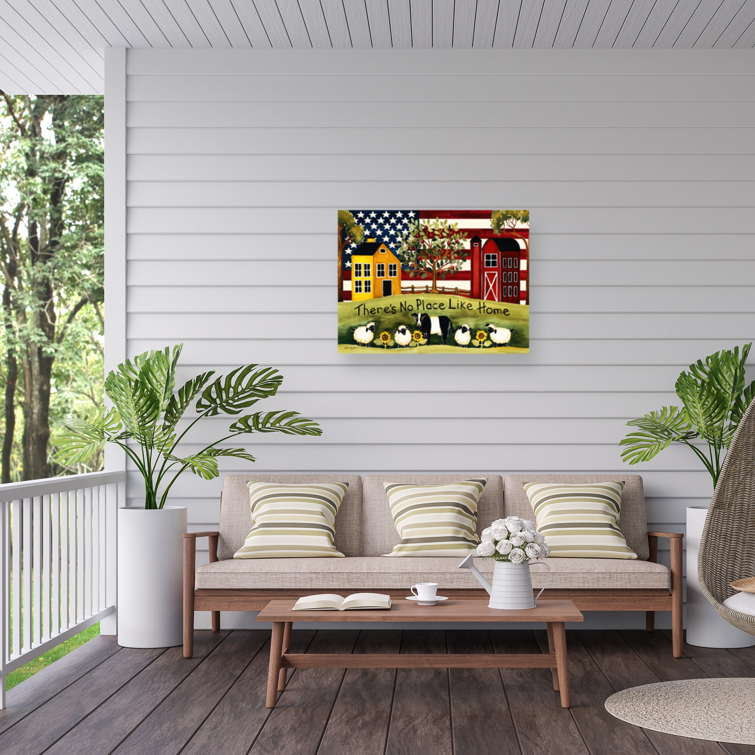 Laurie Korsgaden 'Yellow Red Homes' Outdoor Canvas 18x24