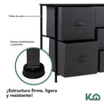 thumbnail image 4 of Comoda Cajonera 5 Cajones Mueble Organizador de Tela Madera gris L, 4 of 8