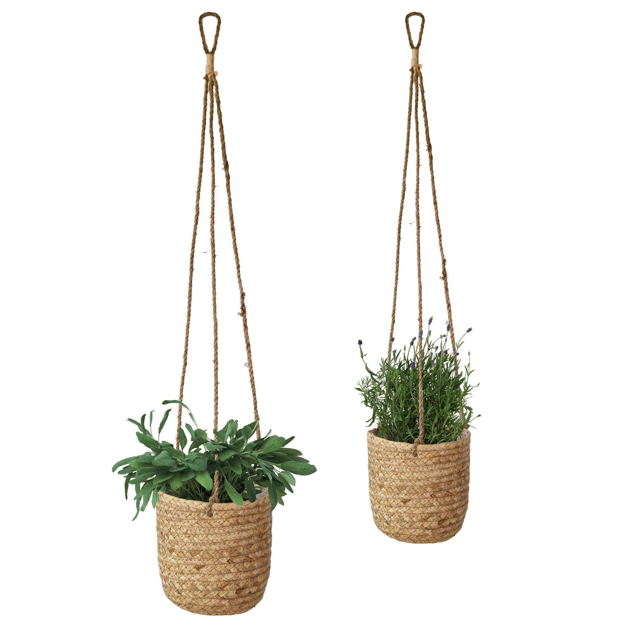 Modern Rattan style flower pot hanging baskets new design pots 4 colours 2 sizes 