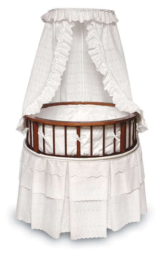 round moses basket with drapes